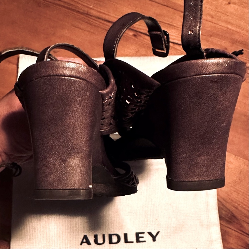 Audley Shoes London LALA Wedge Heels Copper Metallic Slingback Sandals US 6.5 - Picture 5 of 8